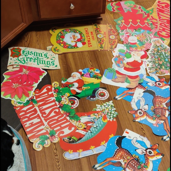 Vintage 1970s 80s Christmas cutouts window - Picture 2 of 16